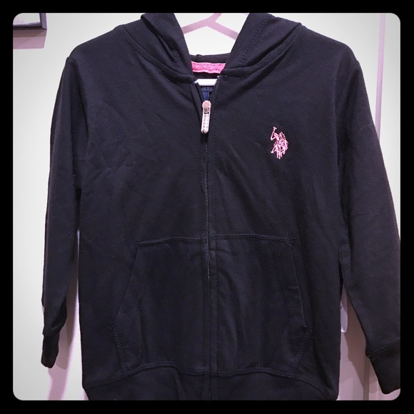 NWT Black Full Zip U.S. Polo Assassin Hoodie! 4T! - Picture 1 of 3