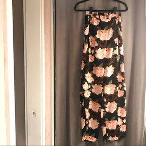H&M wide leg high waisted floral pants