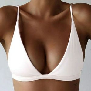 White push-up bikini top