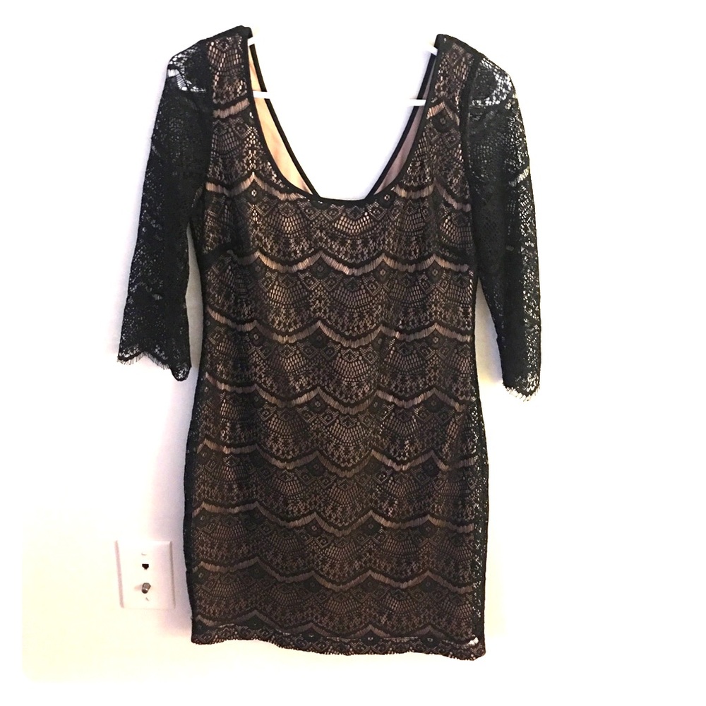 Black lace dress with 3/4 sleeves