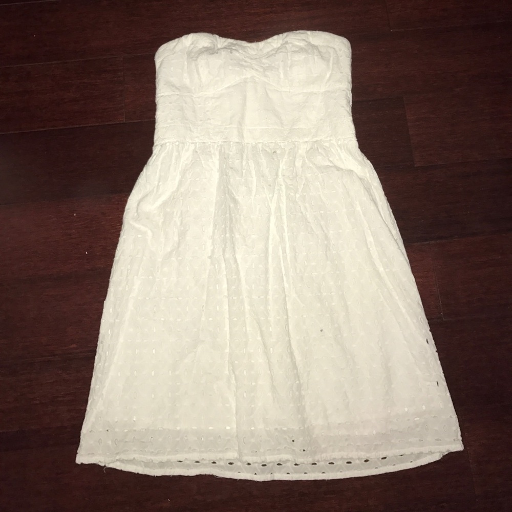 American Eagle white strapless dress!