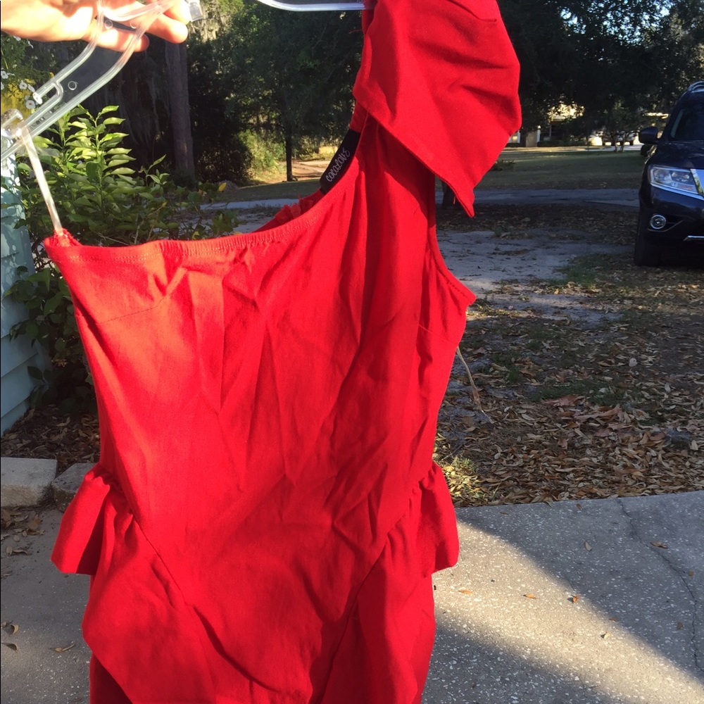 Red One Shoulder Dress