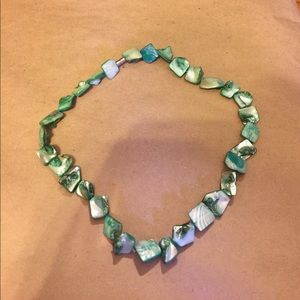 Green sea-pearl necklace