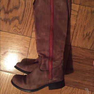 Steve Madden Boots with Red Zipper Detail