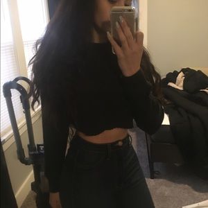 Me to we dark grey crop top