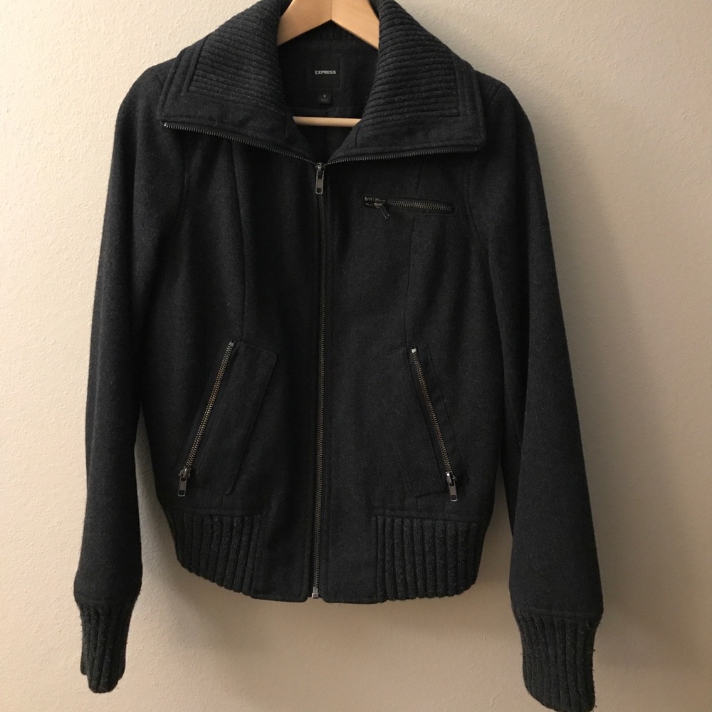 Express - Gray Bomber Jacket