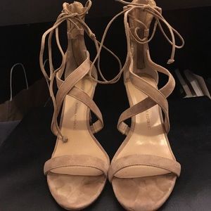 Tan Suede Strappy Heels