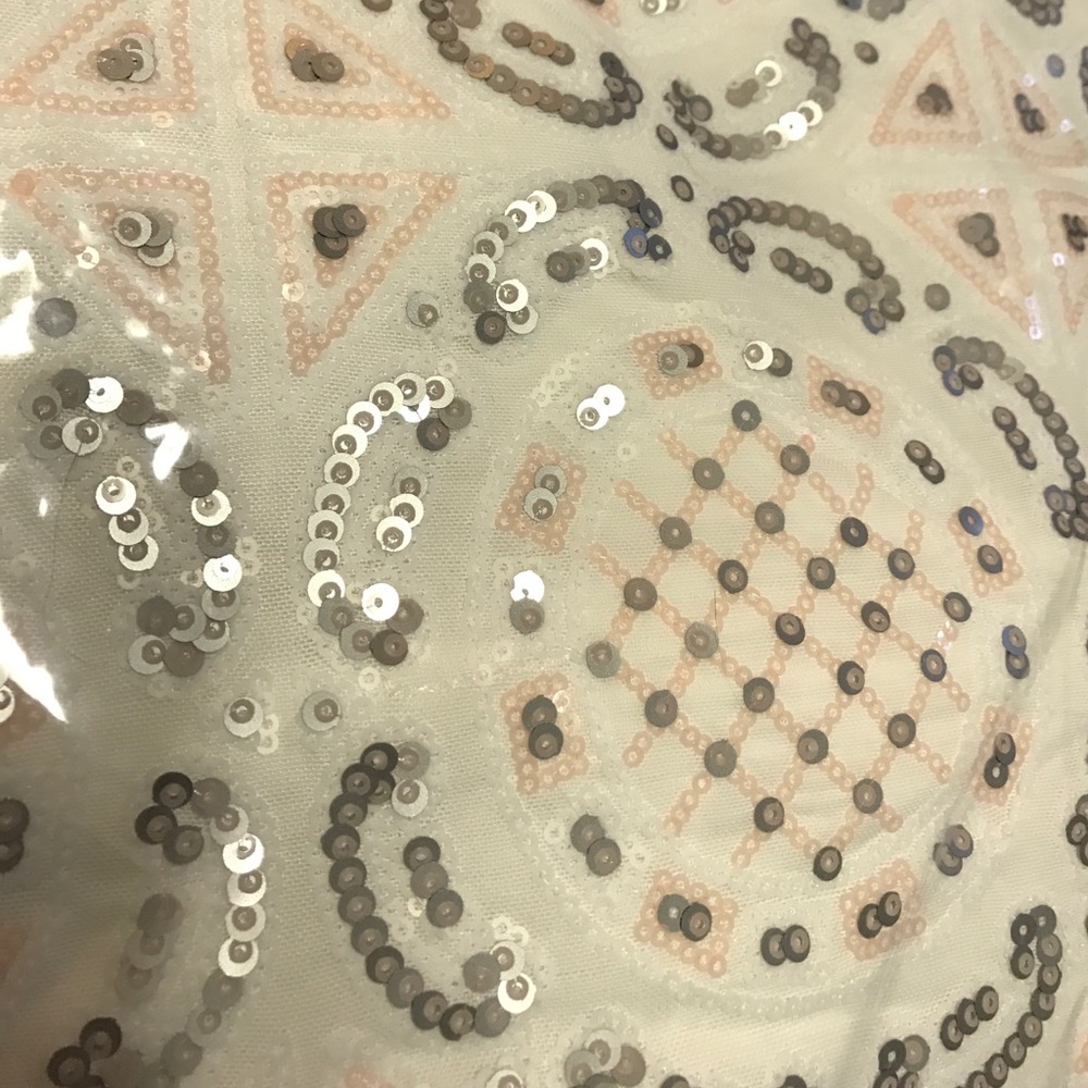 White Pink Sequin Dress - Picture 4 of 4
