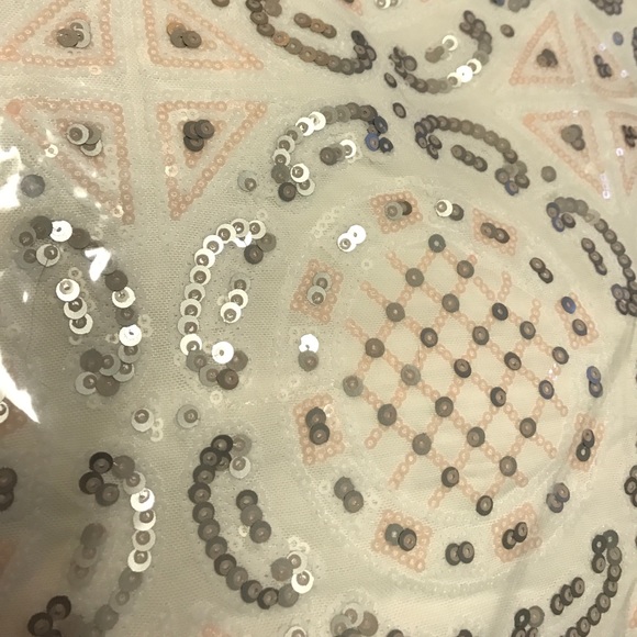 White Pink Sequin Dress - Picture 4 of 4