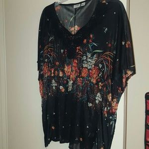 Cato 22/24 Sheer floral blouse