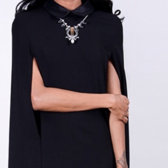 BEVERLY D . BLACK CAPE DRESS  *NWT* S-L💋💋💋 - Picture 6 of 6