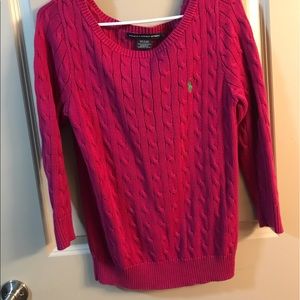 Ralph Lauren magenta sweater. Like new.