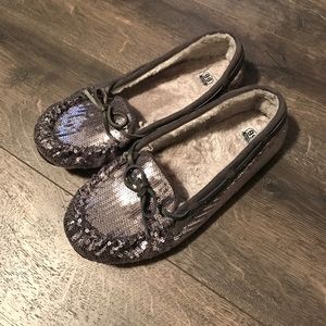 Sequin moccasins