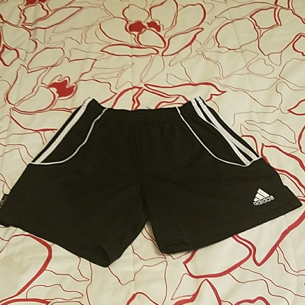 Black and white Adidas shorts