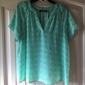 Ana mint and white blouse - size large