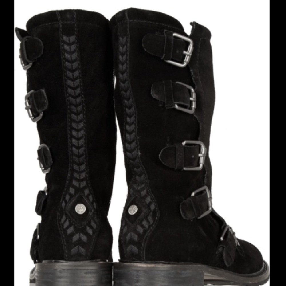 Cynthia Vincent suede Walker boots with Buckles