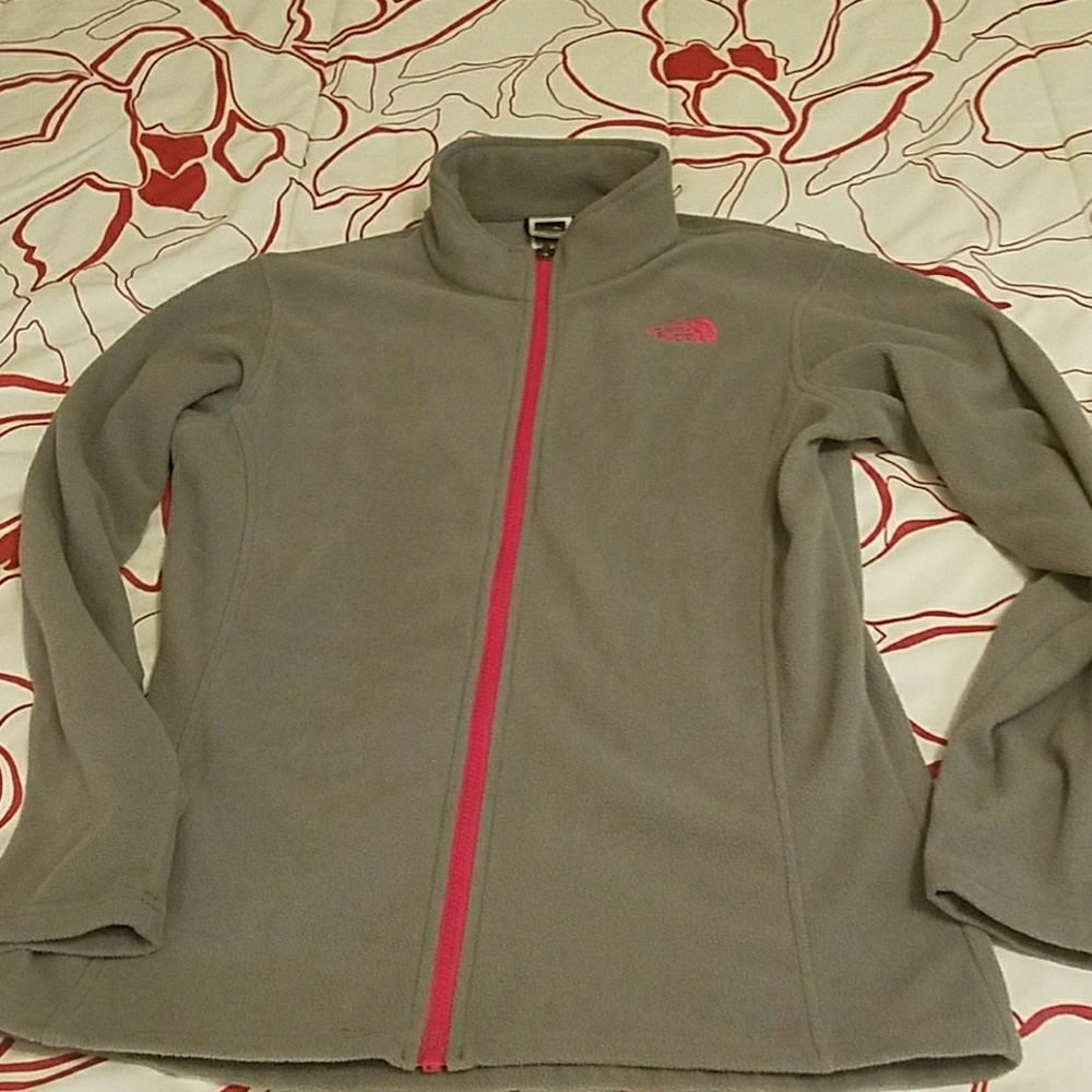 Gray and pink girls fleece jacket