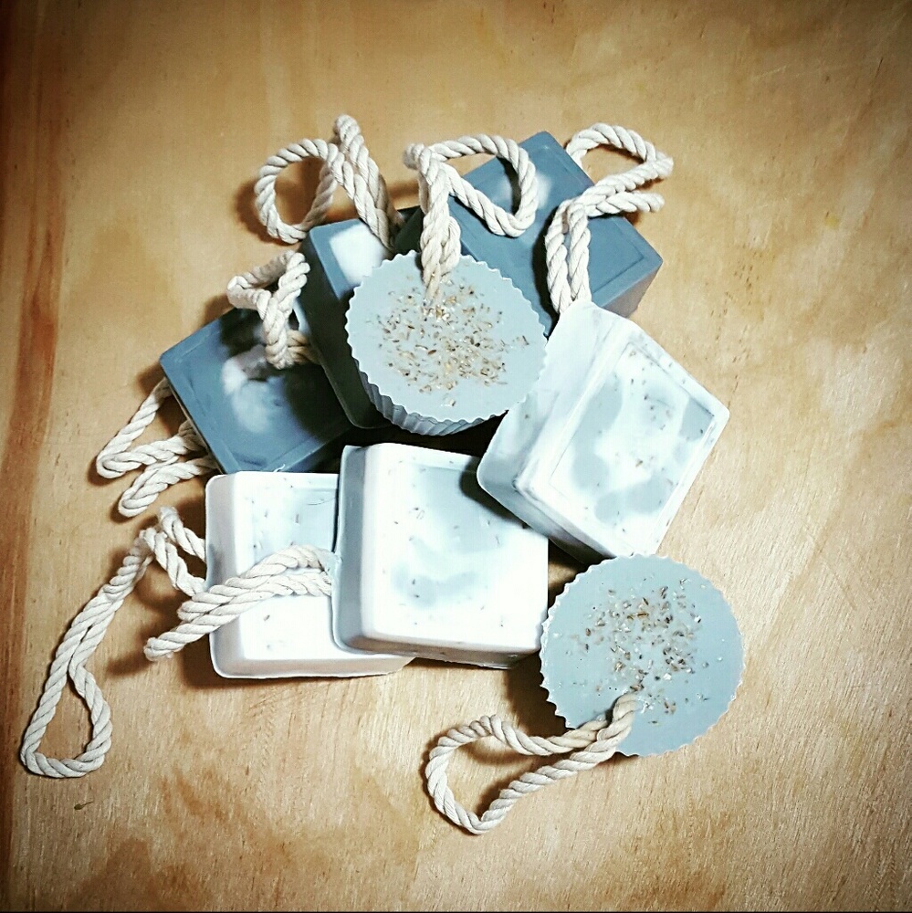 Hibiscus & Activated Charcoal Soap on a Rope