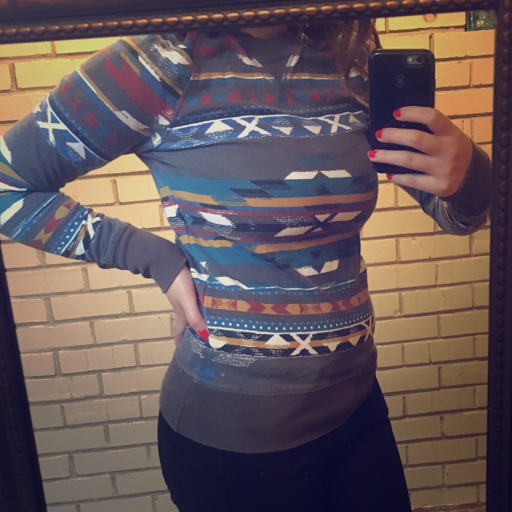 H&M Tribal Print Crew Neck
