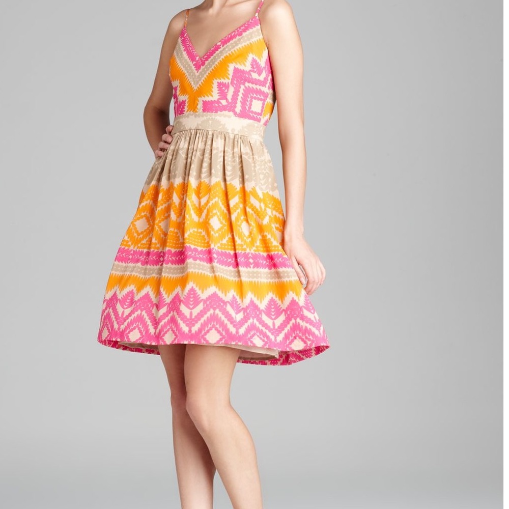 NWT Trina Turk Gypsum Silk Dress Cactus Flower