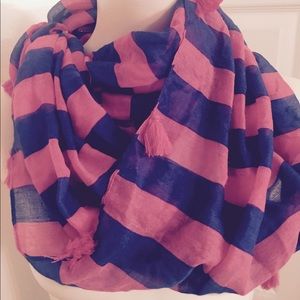 Striped Tassel Infinite scarf