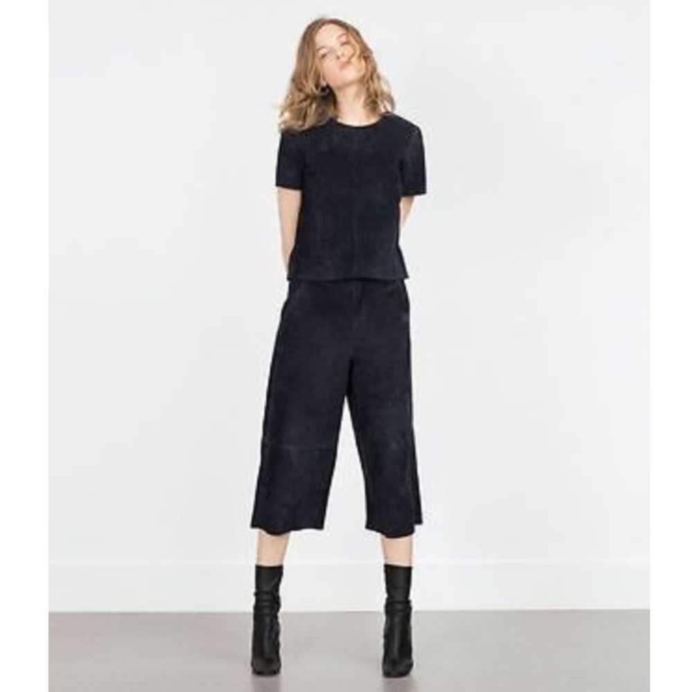 Zara Blue Suede Culottes