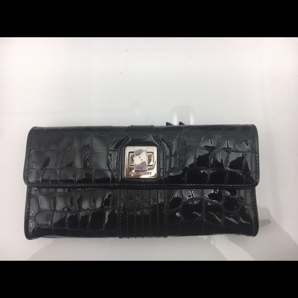 Jill Stuart black patent leather wallet