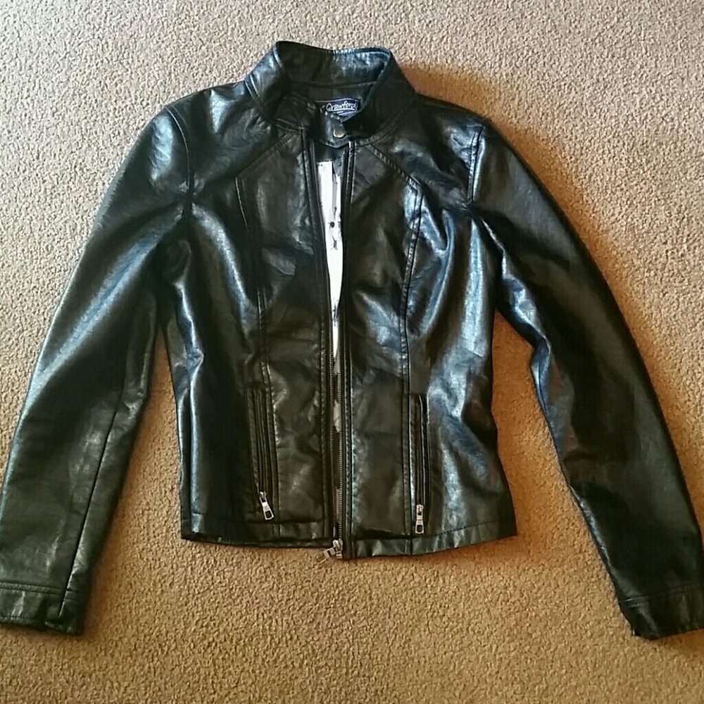 Leather moto jacket