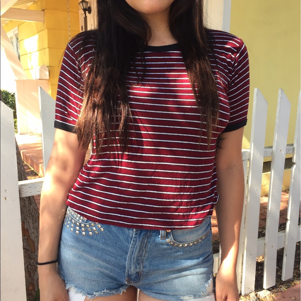 Striped red t