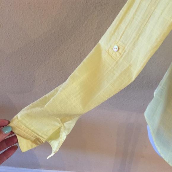 Anthropologie Fei Yellow Button Down top - Picture 6 of 8