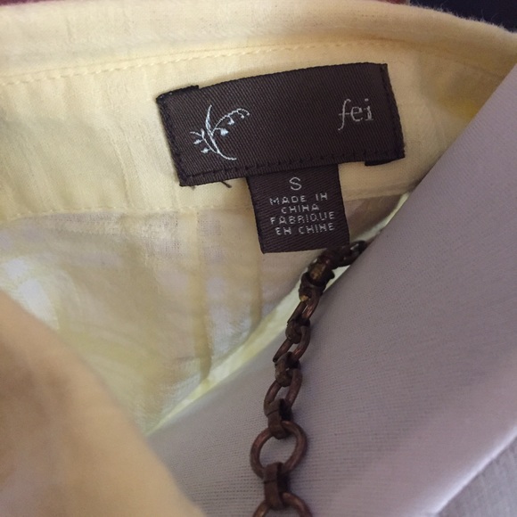 Anthropologie Fei Yellow Button Down top - Picture 7 of 8