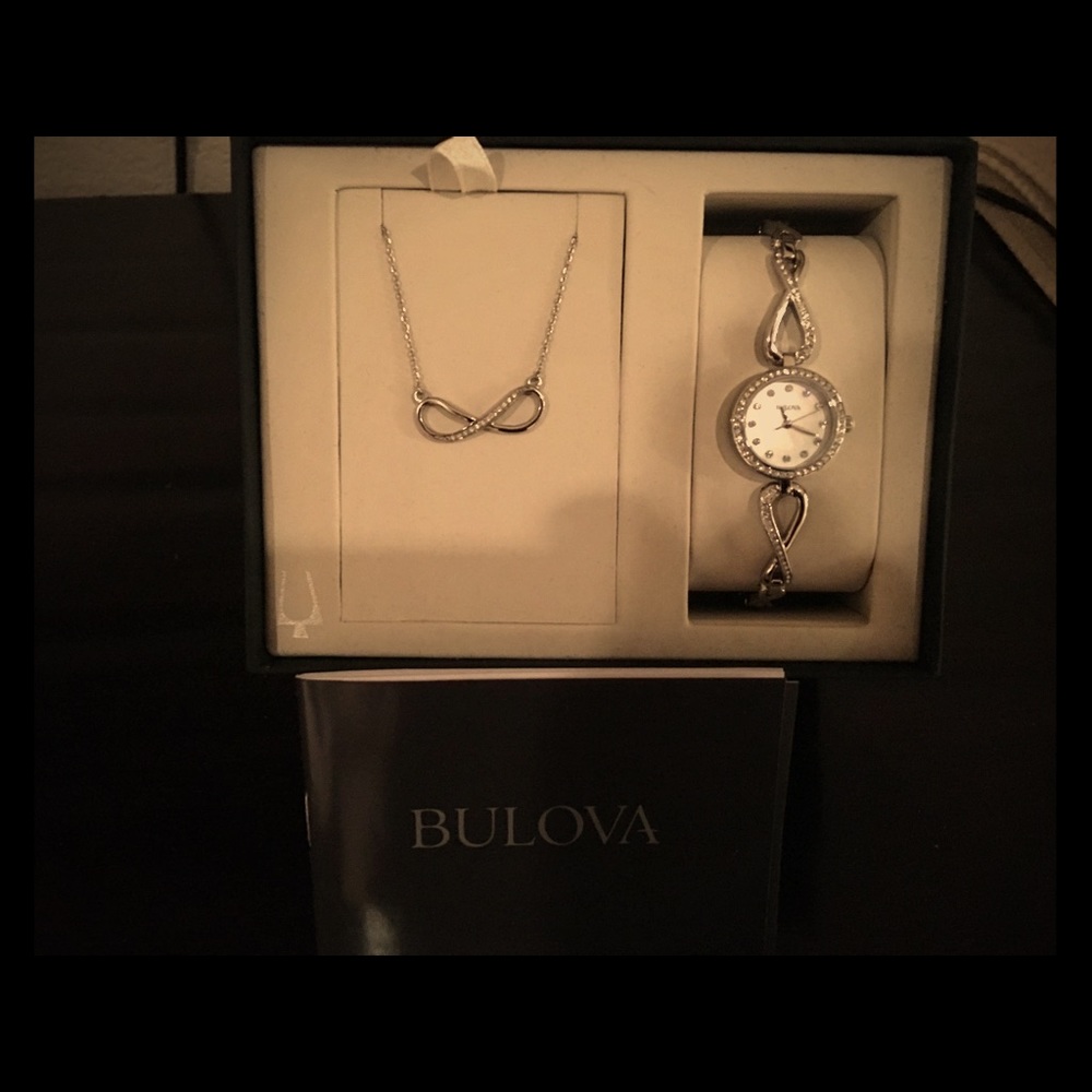 Bulova Watch Crystals with matching necklace