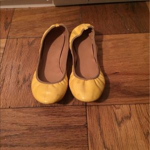 Yellow patent leather J Crew flats