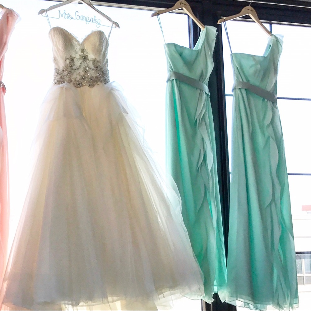 Vera Wang Long One-Shoulder Bridesmaid Dress