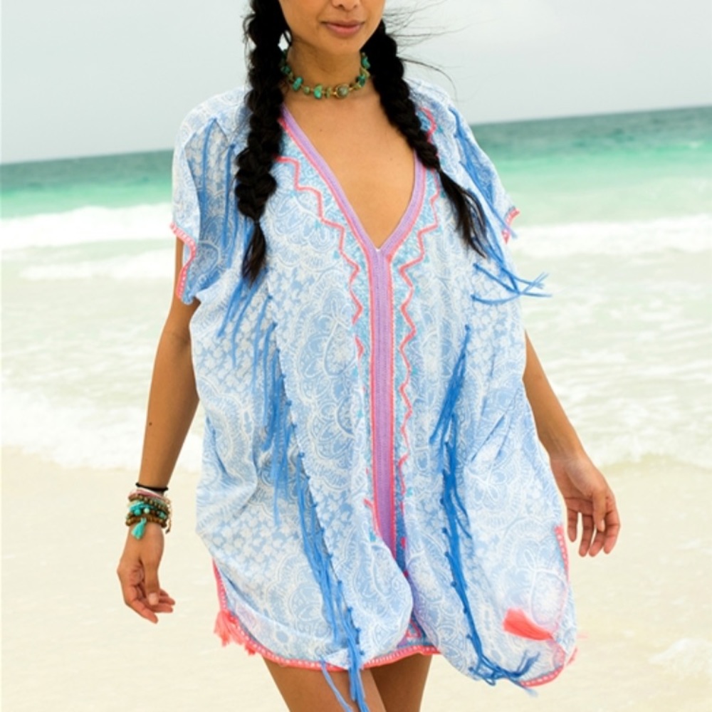 Embroidered  beach coverup