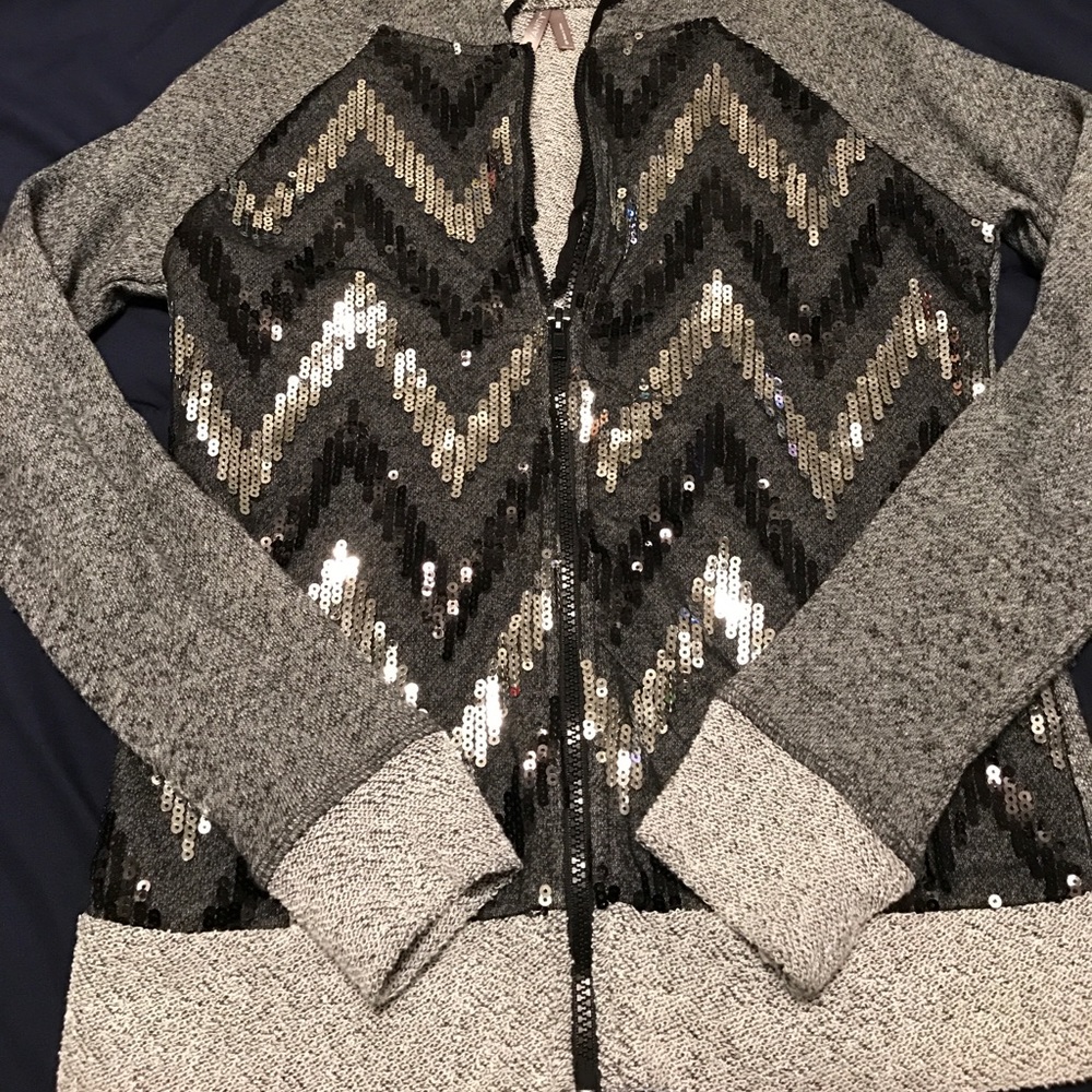 Sequin zip up jacket