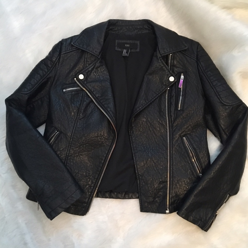 Black forever 21 leather jacket