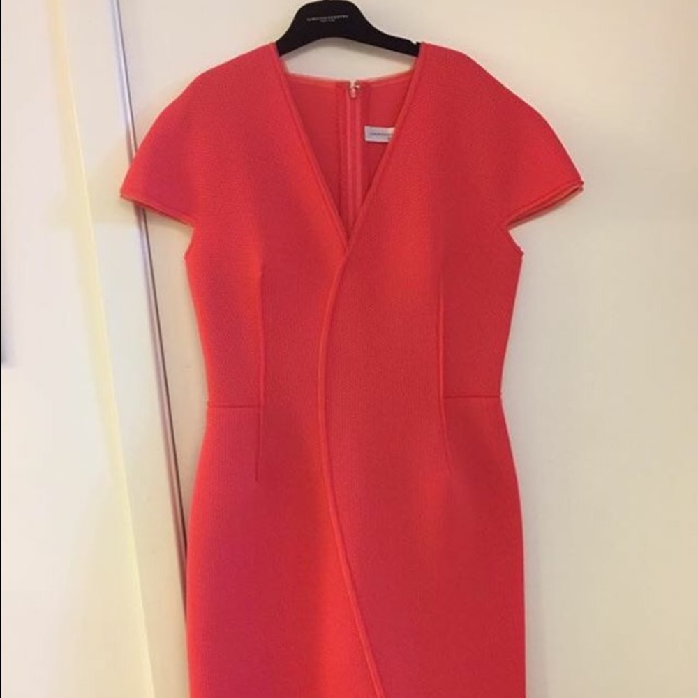 Carolina Herrera Hot Pink Coral Dress