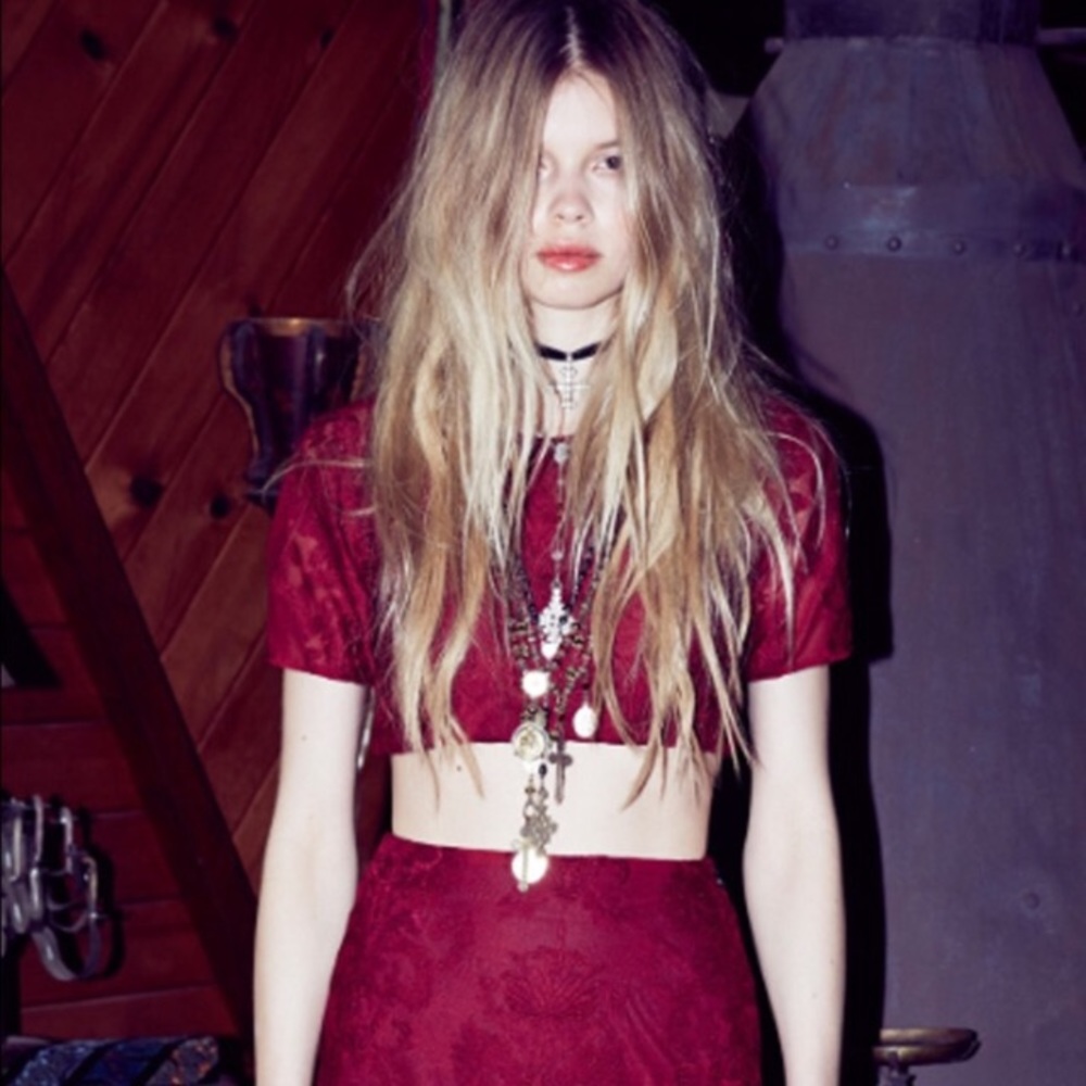 For Love And Lemons Ethereal Crop Top & Skirt Set
