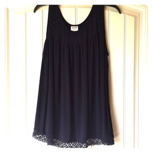 Black crepe tank blouse - XL