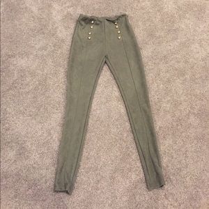 Faux Micro suede olive pants