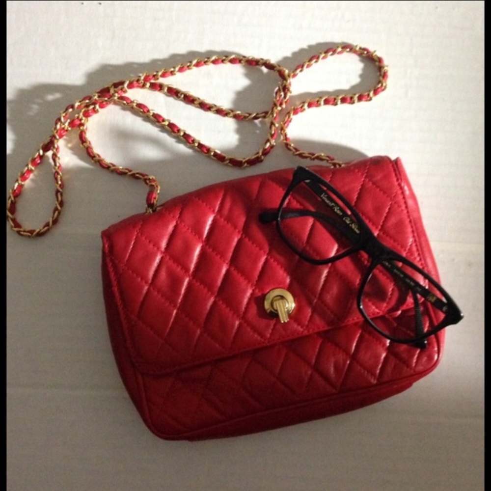 Cosci Red quilted leather chain bag