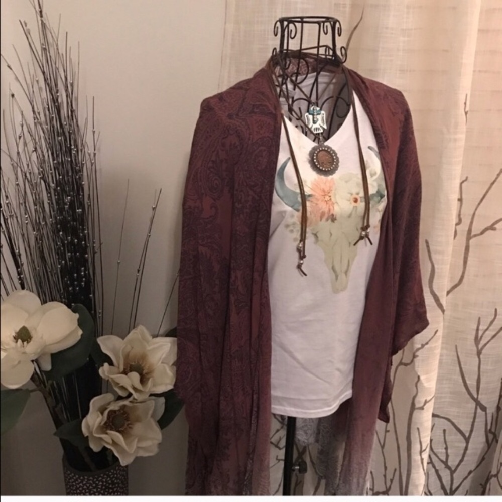 🛑donate soon! Boho floral cow skull