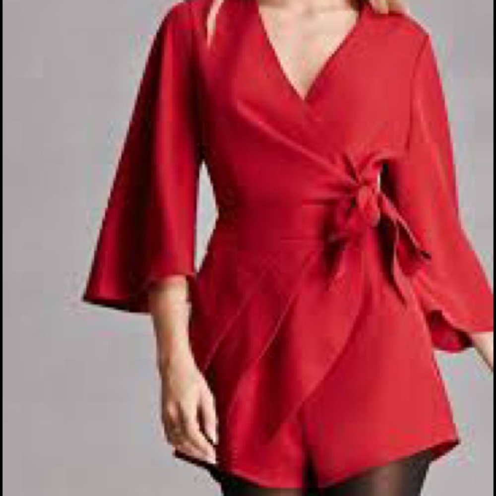Red skort romper large