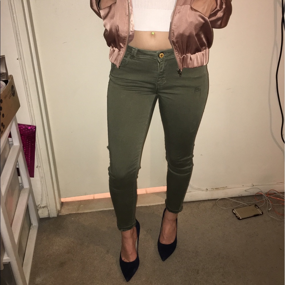 ZARA olive green jeans