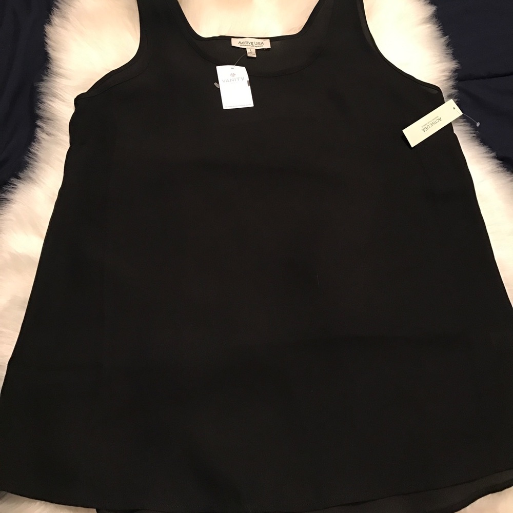 New chiffon sheer tank size large