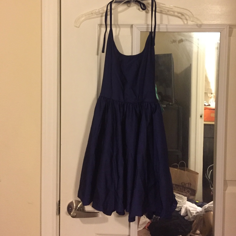 Navy American Apparel Figure Skater Dress