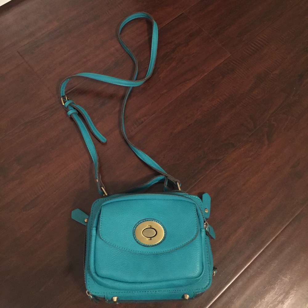 Small teal satchel