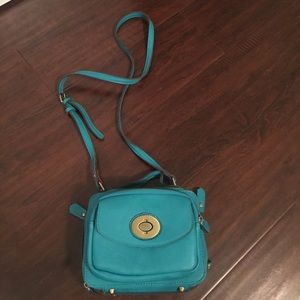 Small teal satchel