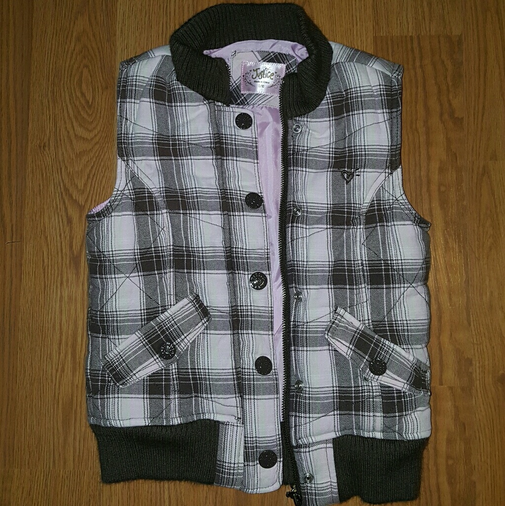 Justice plaid vest